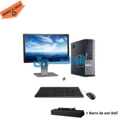 DELL Pack PC 9020 Core i3-4160 3.60Ghz 8Go 500Go مع شاشة Dell 20 مجدد